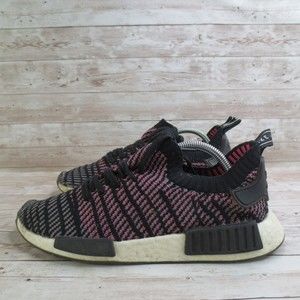 Adidas Shoes Mens 9.5 Black Pink NMD R1 STLT Slip On Running Boost*